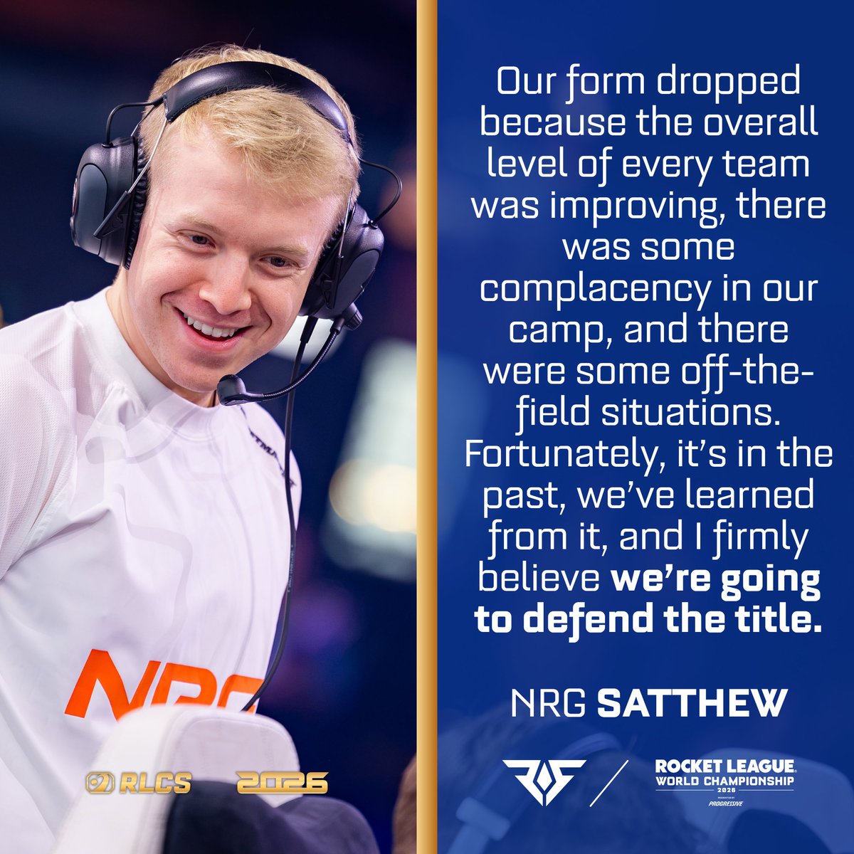 RocketStreet's tweet photo. .@NRGgg's @Satthew trusts they will succesfully defend the title. 🏆

Do you think the same? Read the full article in comments below ⬇️ https://t.co/stMmNeqzLK
