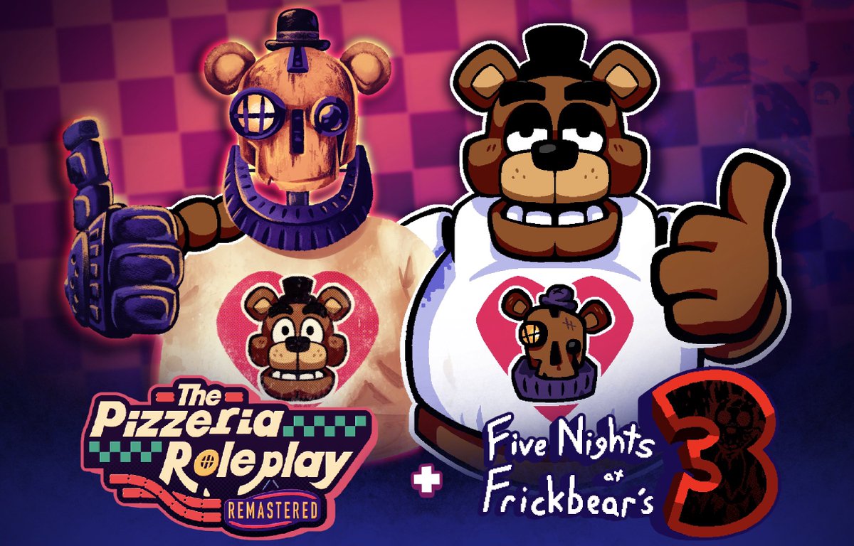 HelloburpGames's tweet photo. Big news! Frickbears 3 is coming to TPRR!!! 🐻🍕

In two weeks, Glitchworld will be getting a frickin’ makeover, with a new island to explore, playable arcades, and tons of unlockable characters! More will be shown off closer to release! 👀📺

[ #Frickbears3 #TPRR #Roblox #Fnaf ] https://t.co/OyxhV8NgOO