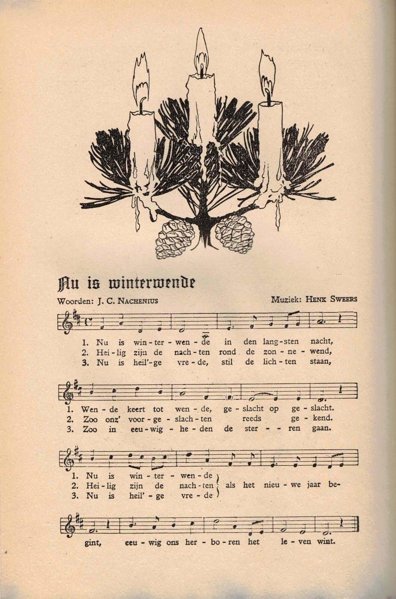 NS_Gottliche's tweet photo. ϟϟ - 𝐒𝐎𝐋𝐒𝐓𝐈𝐂𝐄 𝐒𝐎𝐍𝐆𝐒

𝐈𝐭 𝐢𝐬 𝐧𝐨𝐰 𝐭𝐡𝐞 𝐖𝐢𝐧𝐭𝐞𝐫 𝐒𝐨𝐥𝐬𝐭𝐢𝐜𝐞.
"1. Now is the winter solstice in the longest night, Turning returns to turning, generation after generation. Now is the winter solstice, as the new year begins, life eternally wins us reborn.

2. Holy are the nights around the solstice, as our ancestors already knew. Holy are the nights, as the new year begins, life eternally wins us reborn.

3. Now is holy peace, the lights stand still, as the stars move in eternity. Now is holy peace, as the new year begins, life eternally wins us reborn." 

𝐍𝐞𝐰𝐛𝐨𝐫𝐧 𝐥𝐢𝐠𝐡𝐭 𝐨𝐟 𝐭𝐡𝐞 𝐬𝐮𝐧.
"1. Newborn light of the sun, The holy fire of our hearth, Once begun in Your womb, Has faithfully preserved Your countenance.

2. Life of our sturdy oaks, Life of our fertile land, Never shall Your growth depart, Where Your holy hearth fire burns.

3. High world tree of life, You promise us eternal green: Eternal life, Eternal goal of all our doing.

4. Outside over our lands Lies the peace of the night. Inside our hearth fire continues to burn, Beside it a people keeps watch!"

Source: Vormingsbladen der Germaansche-SS, No. 12 "Nu is Winterwende", "Nieuw geboren licht der zonne" (1942) p.378, p.381

See Post: https://t.co/s05c5Ms3uN