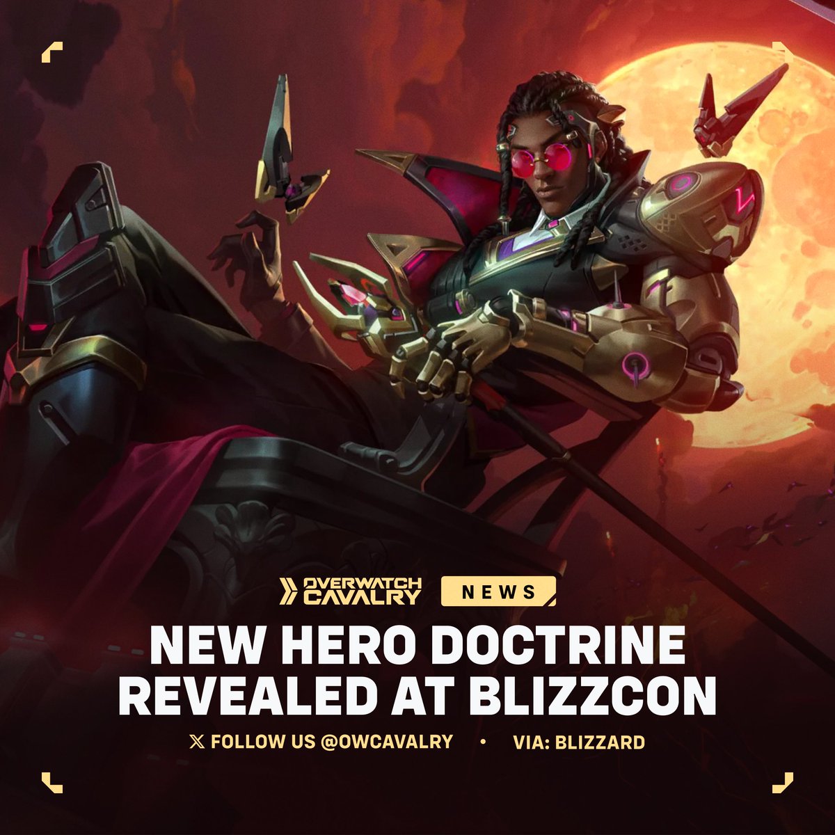 OWCavalry's tweet photo. Closer look at Doctrine in #Overwatch🦇

They are the latest support hero coming in Season 5. https://t.co/iX9BrFu8VU