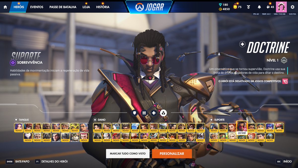 nandoida's tweet photo. Galera, o Doctrine, novo suporte do Overwatch, está no jogo disponível para teste durante esse final de semana! https://t.co/ZDvLYoEuEj