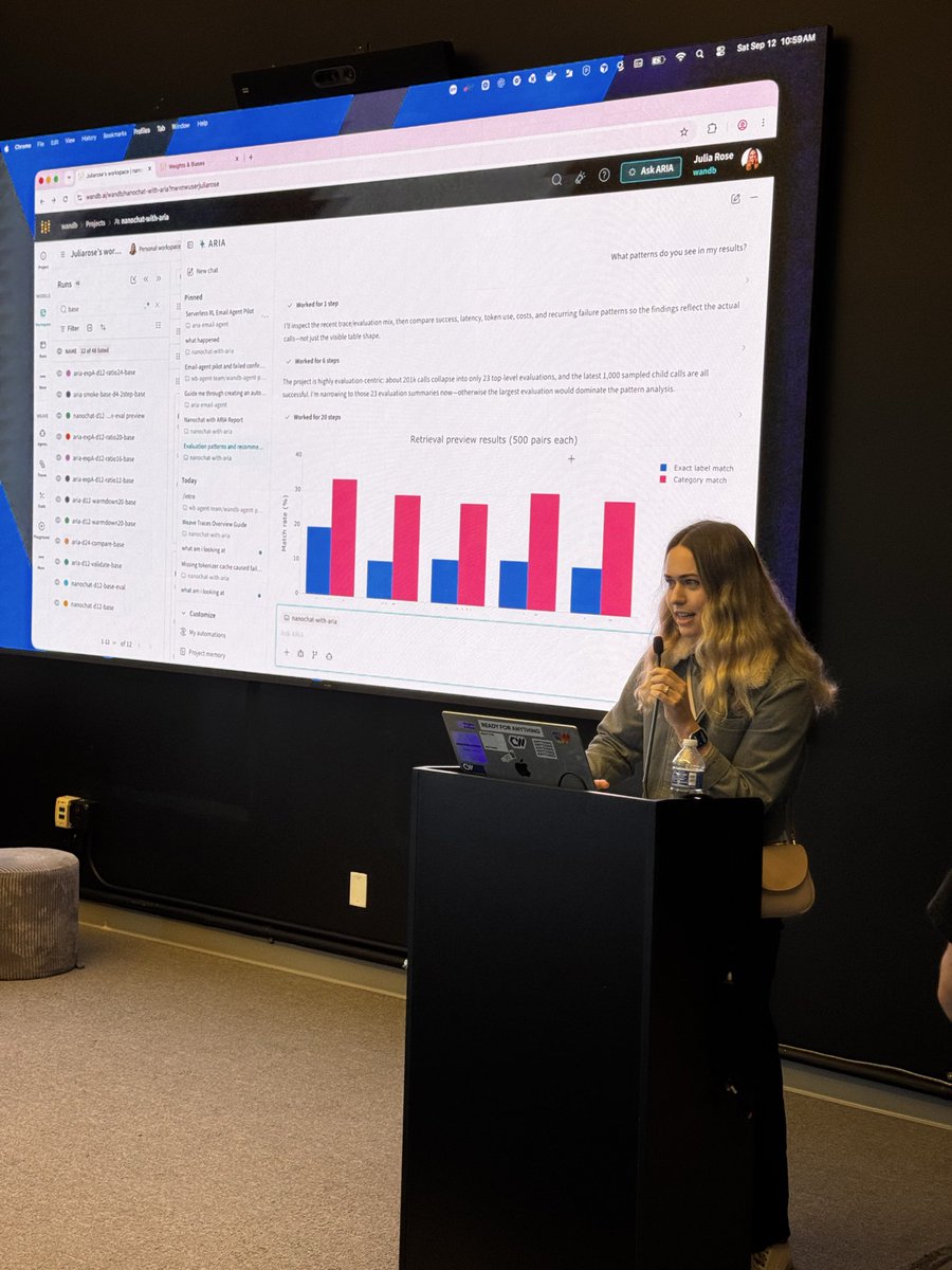 TheCodingSoup's tweet photo. Next up Julia showcasing @CoreWeave @wandb ARIA!

Winner for best use of ARIA gets $1,000 as well!

Check out ARIA: https://t.co/FoK24RzSna https://t.co/IxjEvZWAEL