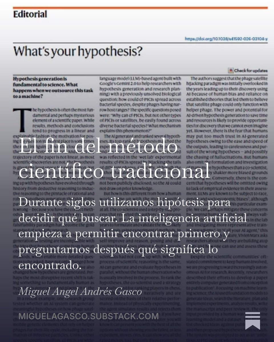 Miguel_AGasco's tweet photo. El fin del método científico tradicional https://t.co/gdDzcWVO5L https://t.co/ULQfaMeiSz