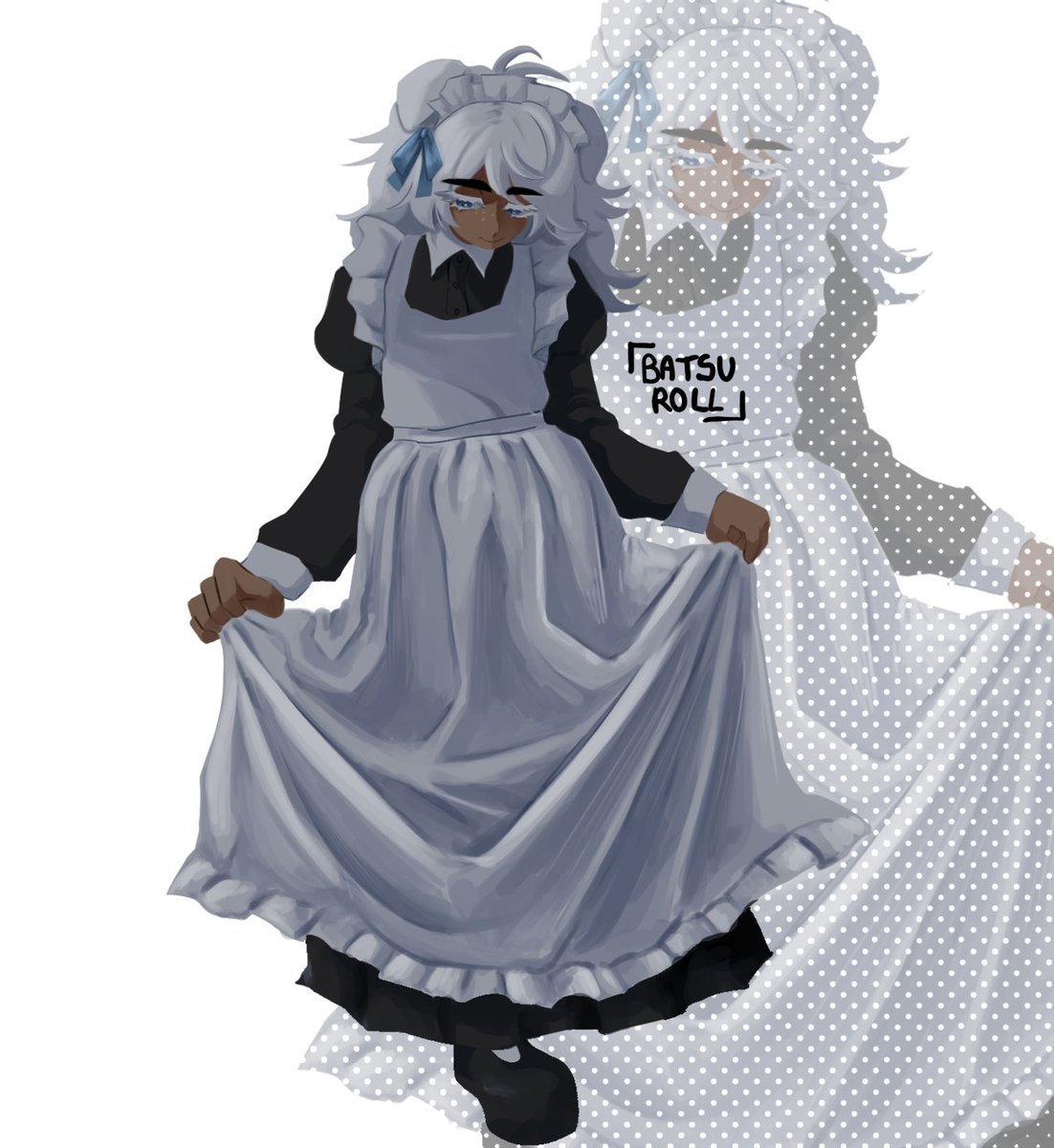 batsuroll's tweet photo. maid dress practice drawing 🏳️‍⚧️🎶 https://t.co/dNYv48pWMg