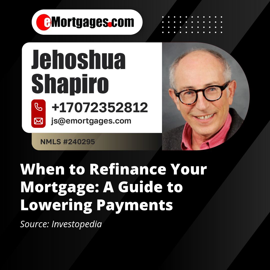 emortgagescom's tweet photo. When to Refinance Your Mortgage: A Guide to Lowering Payments
Thinking about refinancing your mortgage? As a Certified Mortgage Advisor here in Petaluma, I often help clients weigh this decision—whether it’s to secure a lower rate, reduce monthly payments, or shorten the loan ... https://t.co/CEFqJUiX5g