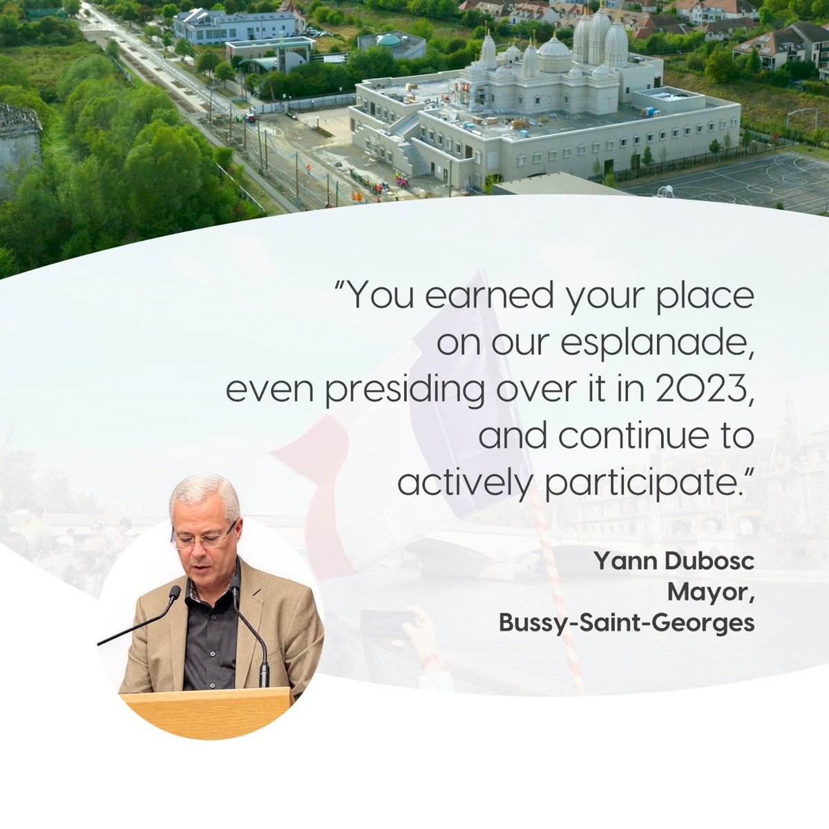 HardikonX's tweet photo. MAYOR DEFENDS BAPS 🇫🇷
Yann Dubosc, Mayor of Bussy-Saint-Georges, where the BAPS Paris Mandir is situated, has spoken out.
His firsthand account challenges the narrative being pushed about BAPS.
When facts come from someone who was there, they deserve to be heard. https://t.co/OxsOm7095Q