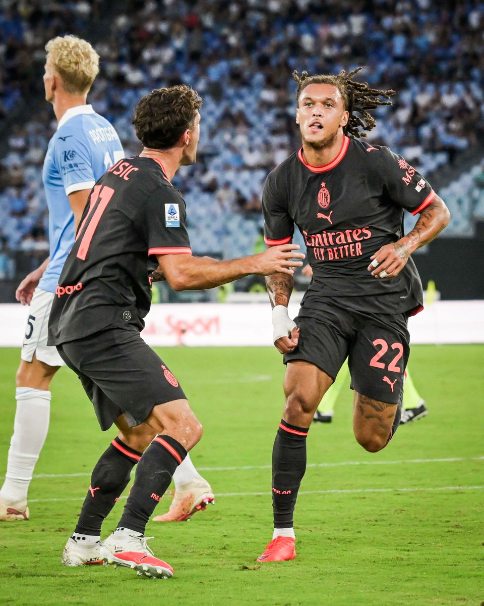 brfootball's tweet photo. Christian Pulisic made his first appearance of the season as he came off the bench and assisted the first of Diego Moreira's goals in Milan's 2-2 draw vs. Lazio 🎁 https://t.co/VH4pxKD6A7