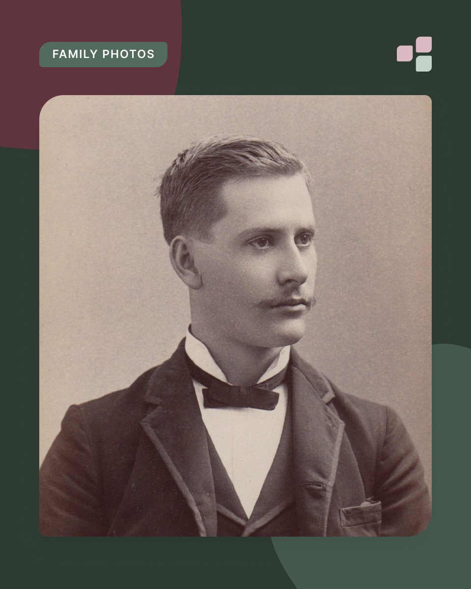 treelinksapp's tweet photo. This gentleman understood portrait day.

The crisp bow tie, neat suit, carefully combed hair, and tiny mustache are doing a lot of work here — but it is the sideways gaze that makes the whole image feel like a mystery. He is not looking at us. https://t.co/mj5Tz0ZnWq
