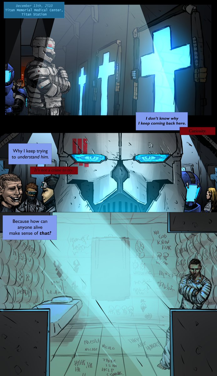 who_draws's tweet photo. DEAD SPACE: DEGRADATION 
(A thread comic)
Written/created by @IronMorgue 
Illustrated by me

1/6 https://t.co/ldNjpov3PJ