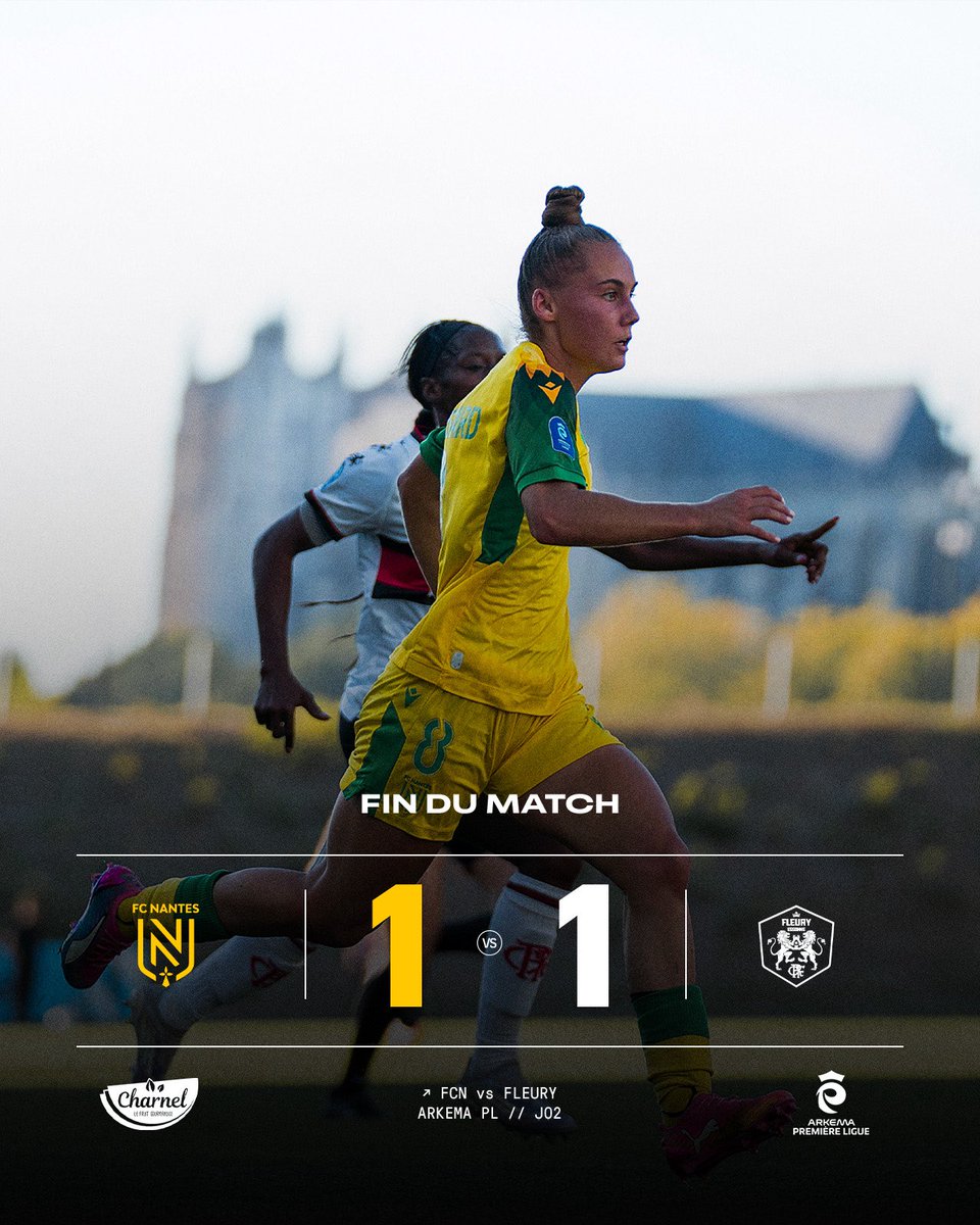 FCN_Feminines's tweet photo. 𝗙𝗶𝗻 𝗱𝘂 𝗠𝗮𝘁𝗰𝗵. 1-1
Madeline pensait offrir le premier succès en championnat des Nantaises, mais Lucie Calba vient retarder l'échéance en toute fin de rencontre.
Un bon point pris à domicile. 👏
#FCNFCF #OnEstNantes https://t.co/YGYMghhI6O