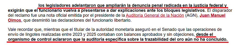 MartnPeiretti1's tweet photo. 🚨AHORA🚨 Santiago Bausili volvió a mentir y el lunes harán una ampliación de la denuncia penal en su contra. La AGN desmintió los dichos de Bausili diciendo que “la AGN había hecho una auditoria y que el oro estaba en Suiza”, ninguna de las dos afirmaciones son reales. https://t.co/WUMrqvsxzl