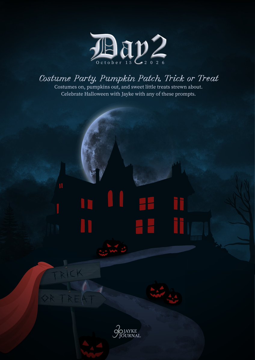 jaykejournal's tweet photo. 🎃 DAY TWO – October 15: Costume Party, Pumpkin Patch, Trick or Treat

Costumes on, pumpkins out, and sweet little treats strewn about. Celebrate Halloween with Jayke with any of these prompts.

#JAYKETOBER https://t.co/q9jqLrIXJg