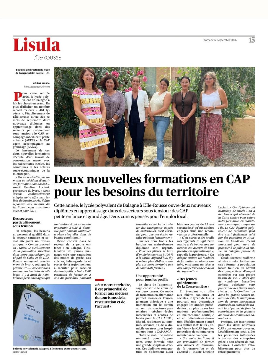 LyceeBalagne's tweet photo. 🎓Rentrée 2026 : Le Lycée renforce son offre de formation professionnelle en ouvrant deux nouveaux CAP en apprentissage :
CAP Accompagant Éducatif Petite Enfance ( AEPE)
CAP Agent d'accompagnement au Grand Âge ( AAGA)
Les inscriptions sont toujours ouvertes.@accorse https://t.co/hXR7ofLkXK