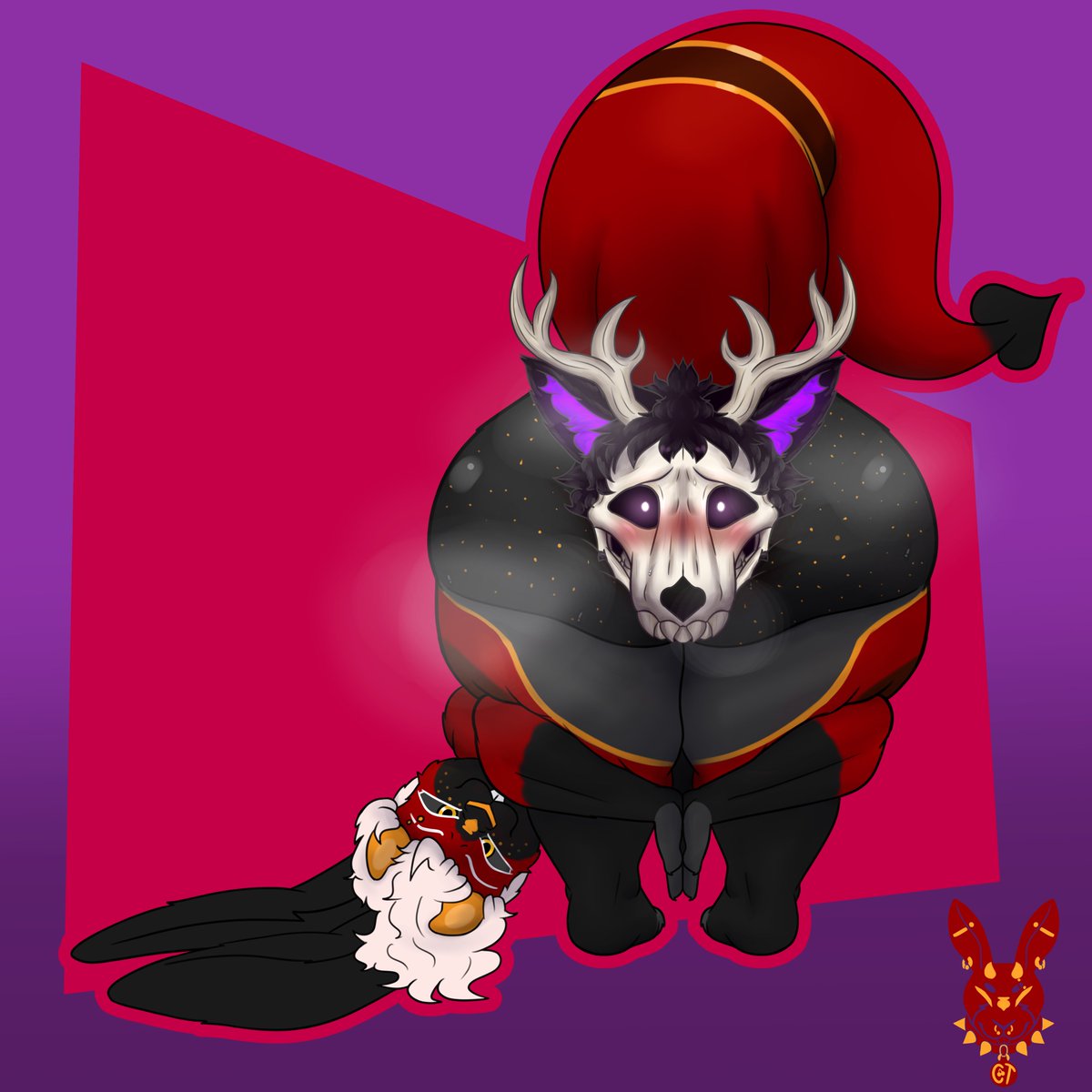 CherryTerrorAD's tweet photo. #vore Had  more of these left HUFF testing out the painty+lines style on this cute skull i think it worked out https://t.co/yqVrPay1Ev