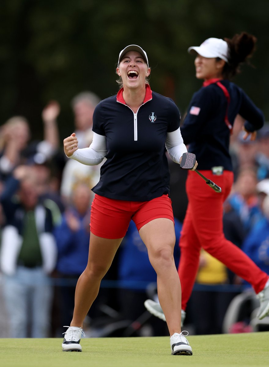 LPGA's tweet photo. SUNDAY SINGLES MATCHES

🇺🇸 Khang vs Hull 🇪🇺
🇺🇸 Al. Lee vs. Henseleit 🇪🇺
🇺🇸 Yin vs. Grant 🇪🇺
🇺🇸 Korda vs. Rhodes 🇪🇺
🇺🇸 Corpuz vs. Koerstz Madsen 🇪🇺
🇺🇸 An. Lee vs. Nadaud 🇪🇺
🇺🇸 Noh vs. López Ramírez 🇪🇺
🇺🇸 Kim vs. Woad 🇪🇺
🇺🇸 Coughlin vs. Maguire 🇪���
🇺🇸 Duncan vs. Stark 🇪🇺
🇺🇸 Kupcho vs. Ciganda 🇪🇺
🇺🇸 Zhang vs. Boutier 🇪🇺

Who takes home the Solheim Cup tomorrow?