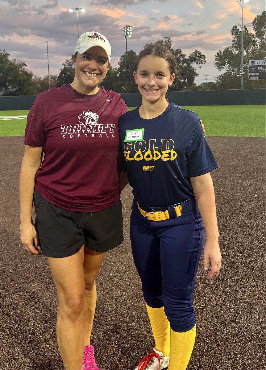 FaithSharkey27's tweet photo. Great time at the Trinity Softball Camp! 🐯🥎 Thank you, coaches, for the opportunity and valuable feedback! Now off to Houston for the Impact Gold Org Workout! 💪🔥

@TUSBTigers #TrinitySoftball #ImpactGold
@BWittenauer26 @priscillariser @harringtonf12 https://t.co/ILTOiSqeO9