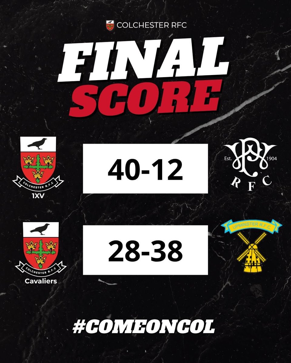 ColchesterRFC's tweet photo. Saturday Scores 👏🏼

#ComeOnCol #Colchester #ColchesterRugby #Rugby #RugbyLife https://t.co/V0BpmvNj0H