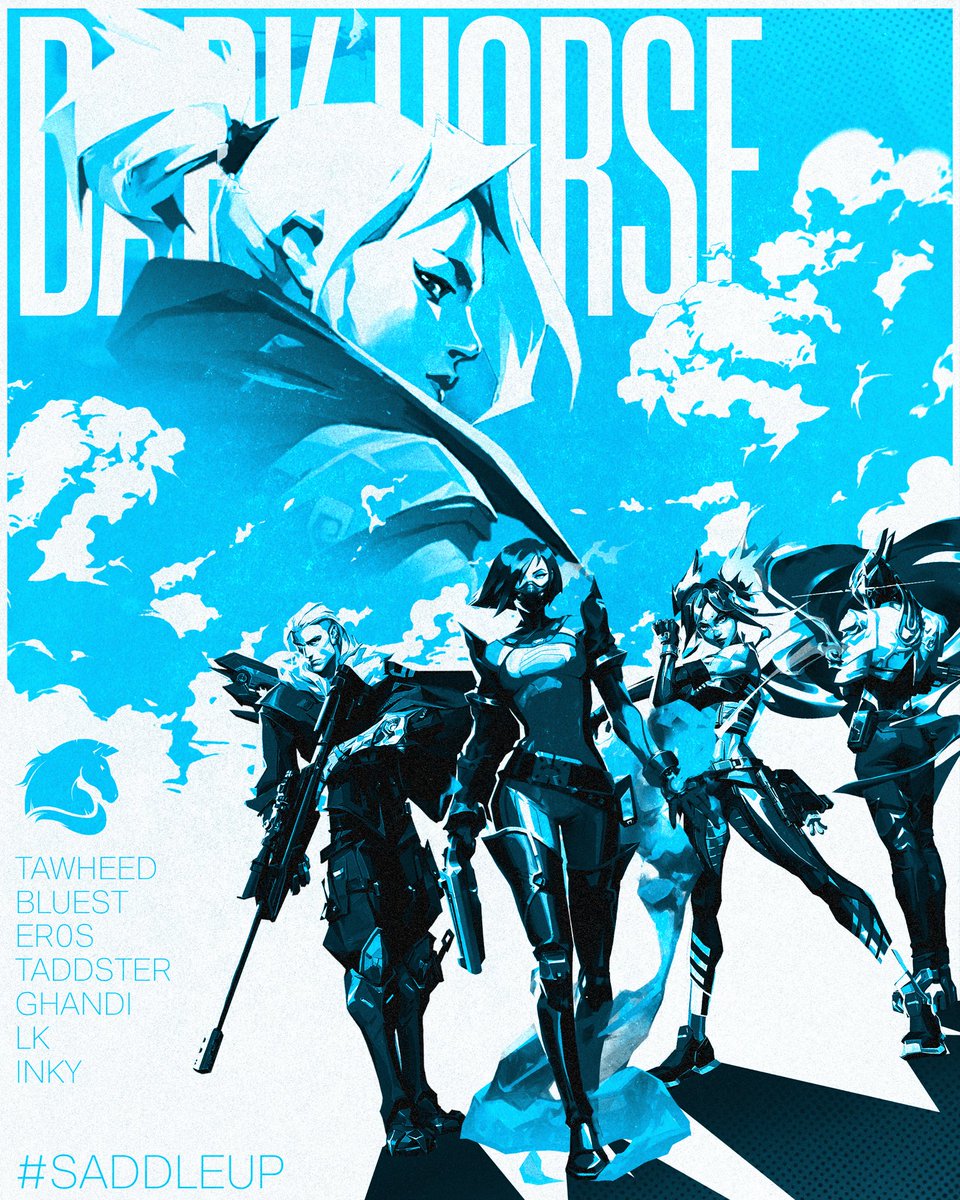 RevineEsports's tweet photo. Welcome  DarkHorse Valorant

🐎Tawheed
🐎Bluest
🐎Er0s
🐎Taddster
🐎Ghandi
🐎LK
🐎Inky

#SaddleUp | #Valorant https://t.co/q6CSK9tV1x