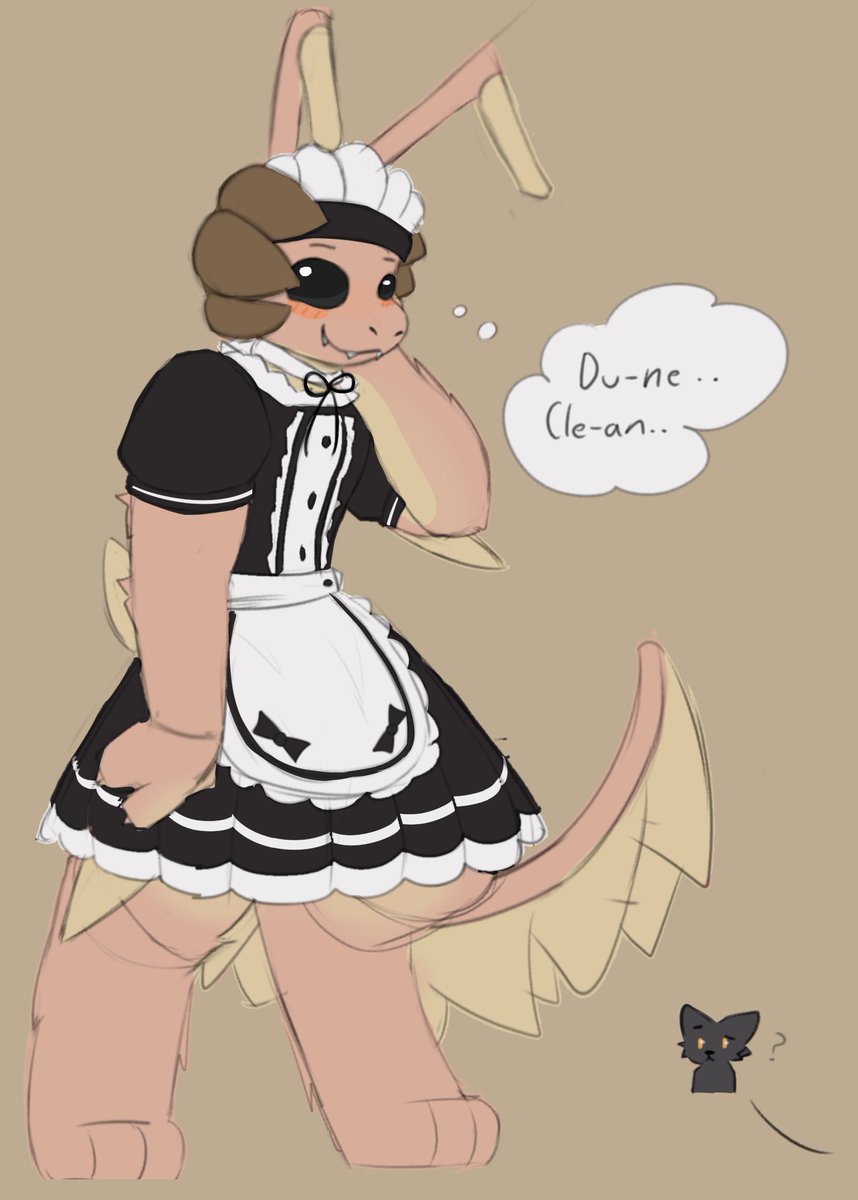 Synoou_'s tweet photo. dune in a maid dress #casualtiesunknown https://t.co/fTUFsRV4O1