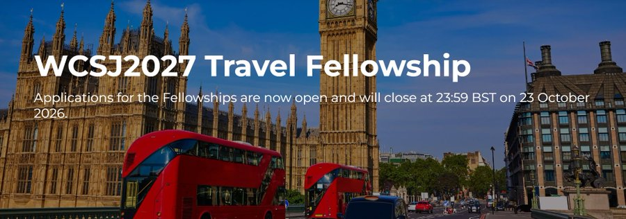 gijnAfrica's tweet photo. 📢 @WFSJ is offering travel fellowships to support journalists, journalism students, or students in related fields, who would otherwise be unable to attend the World Conference of Science Journalists 2027 in London on 6–9 September.

Apply by October 23. https://t.co/RzXqXYh7Z4 https://t.co/I9iiWgRkQ7