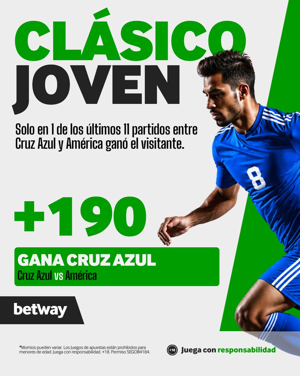 betwayMX's tweet photo. Sábado de clásico joven 🤩⚽️

Haz tu apuesta del partido en Betway

#FeelTheAction https://t.co/8UTDjtBI2N