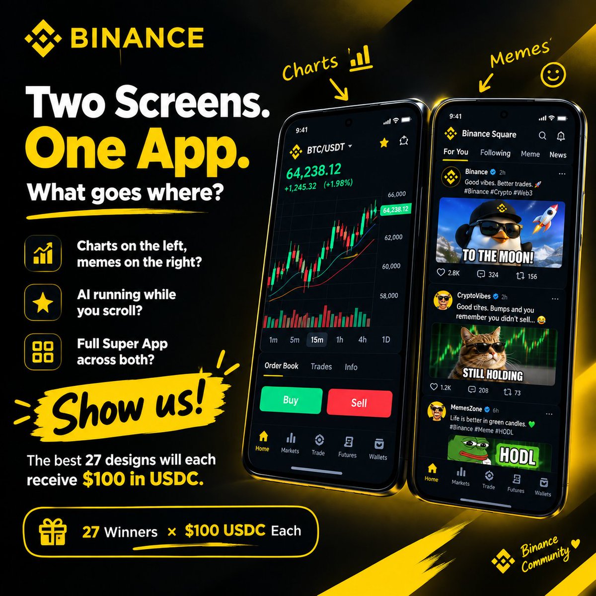 TayyabA98897301's tweet photo. @binance Two screens. One Binance experience. π‘
Iβd put trading charts on the left and Binance Square on the right β a clean setup that keeps trading and community content together. ππ₯
@binance #BinanceFoldable #TravelWithBinancePay #BinanceEarn https://t.co/qVpN88A8jK