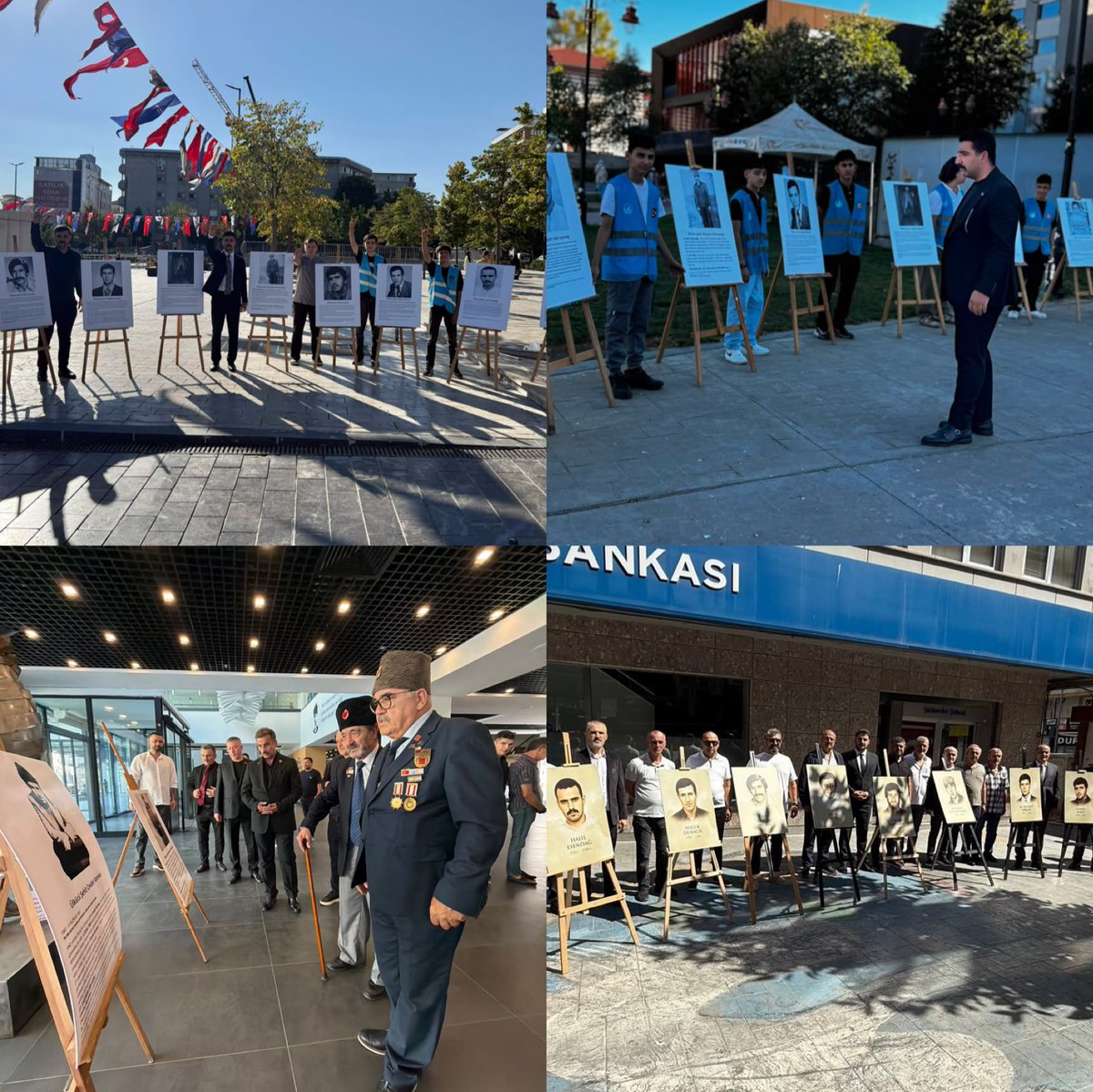 Aalparslandogan's tweet photo. Ülkü Ocakları İstanbul İl Başkanlığı olarak, 12 Eylül’de şehadete yürüyen ülkücü şehitlerimizi rahmet, minnet ve saygıyla yâd ediyoruz.

Şehitlerimizi anmak ve aziz hatıralarını yaşatmak amacıyla tüm ilçelerimizde eş zamanlı olarak resim sergileri düzenlenmiş, lokma ve lokum ikramında bulunulmuştur.

Aziz ruhları şad, mekânları cennet olsun. 🇹🇷