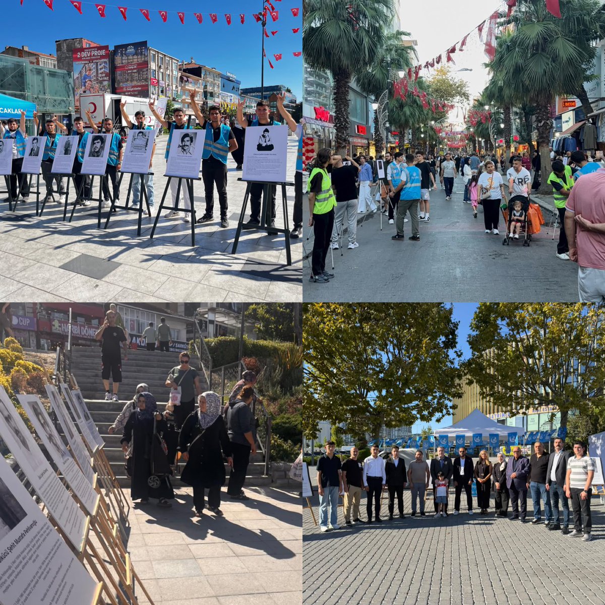 Aalparslandogan's tweet photo. Ülkü Ocakları İstanbul İl Başkanlığı olarak, 12 Eylül’de şehadete yürüyen ülkücü şehitlerimizi rahmet, minnet ve saygıyla yâd ediyoruz.

Şehitlerimizi anmak ve aziz hatıralarını yaşatmak amacıyla tüm ilçelerimizde eş zamanlı olarak resim sergileri düzenlenmiş, lokma ve lokum ikramında bulunulmuştur.

Aziz ruhları şad, mekânları cennet olsun. 🇹🇷