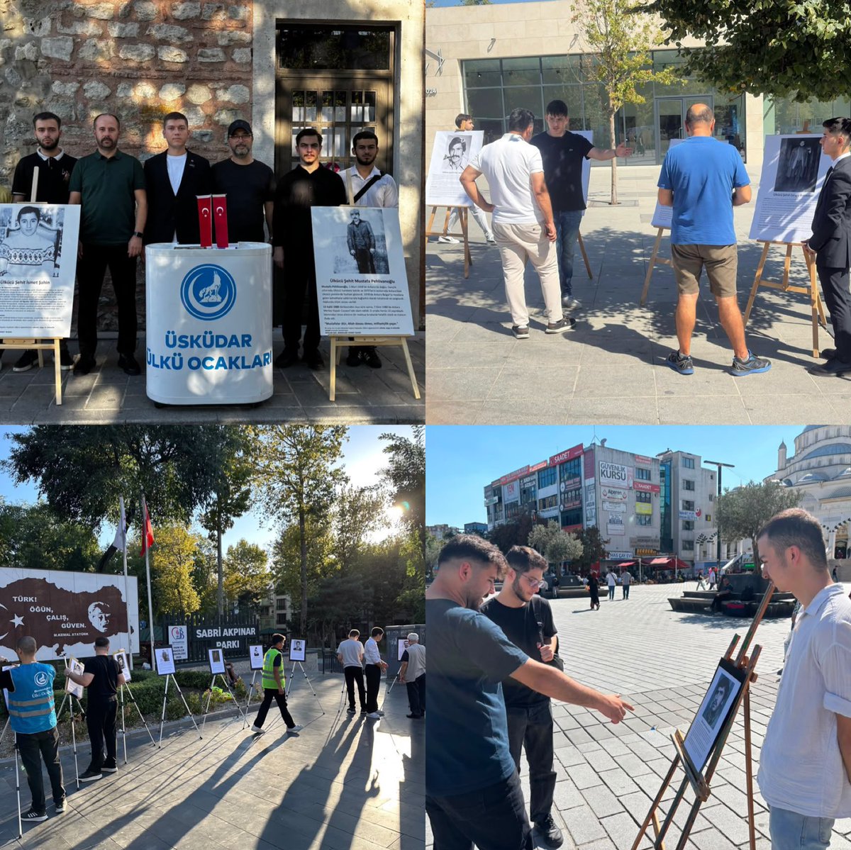 Aalparslandogan's tweet photo. Ülkü Ocakları İstanbul İl Başkanlığı olarak, 12 Eylül’de şehadete yürüyen ülkücü şehitlerimizi rahmet, minnet ve saygıyla yâd ediyoruz.

Şehitlerimizi anmak ve aziz hatıralarını yaşatmak amacıyla tüm ilçelerimizde eş zamanlı olarak resim sergileri düzenlenmiş, lokma ve lokum ikramında bulunulmuştur.

Aziz ruhları şad, mekânları cennet olsun. 🇹🇷