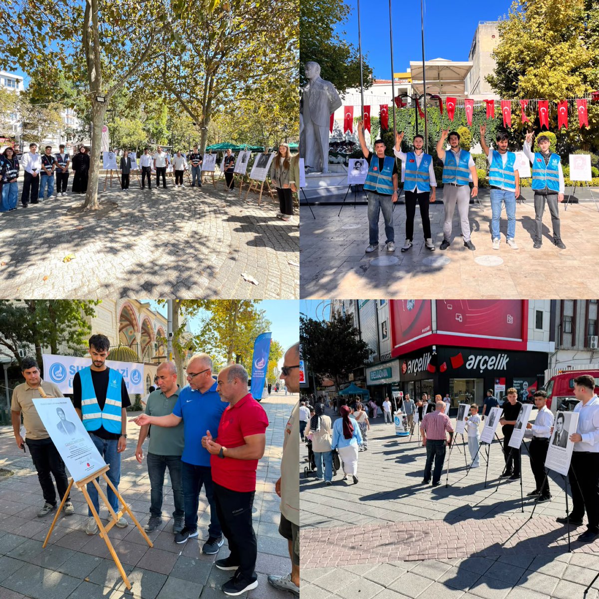 Aalparslandogan's tweet photo. Ülkü Ocakları İstanbul İl Başkanlığı olarak, 12 Eylül’de şehadete yürüyen ülkücü şehitlerimizi rahmet, minnet ve saygıyla yâd ediyoruz.

Şehitlerimizi anmak ve aziz hatıralarını yaşatmak amacıyla tüm ilçelerimizde eş zamanlı olarak resim sergileri düzenlenmiş, lokma ve lokum ikramında bulunulmuştur.

Aziz ruhları şad, mekânları cennet olsun. 🇹🇷