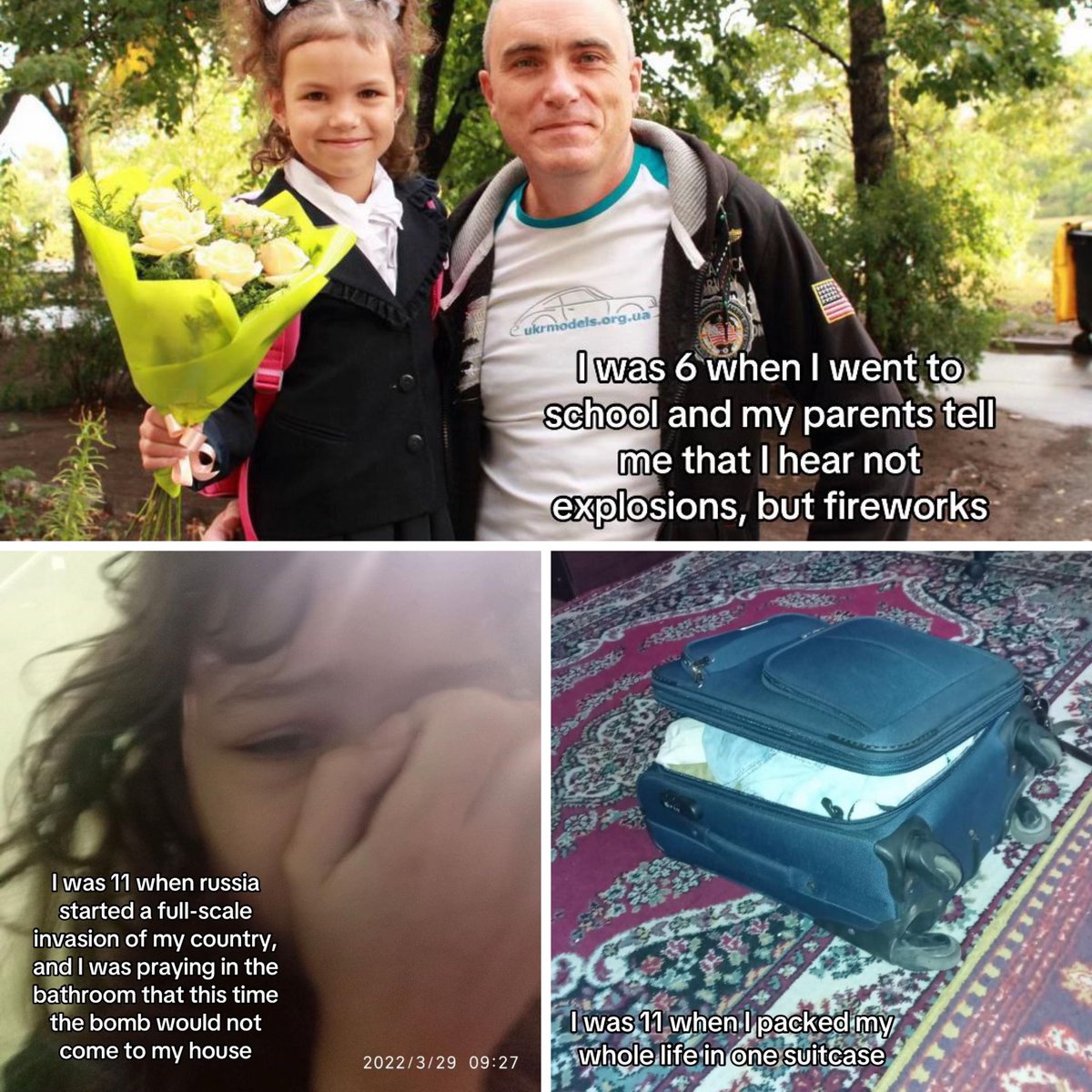 victoriaslog's tweet photo. The story of Katya from Bakhmut, Donetsk region:

▪️ She was 3 when Russia first attacked her city
▪️ She was 4 when her city was occupied for the first time
▪️ She was 11 when she was forced to flee her home
▪️ She was 11 when Russia destroyed her home
▪️ She was 11 when Russia destroyed her city completely
▪️ Now she’s 15, still living through constant explosions and forced to study online because of them

Katya has spent almost her entire life living with Russia’s war. She will never forgive russians for stealing her peace, her home, and her childhood.