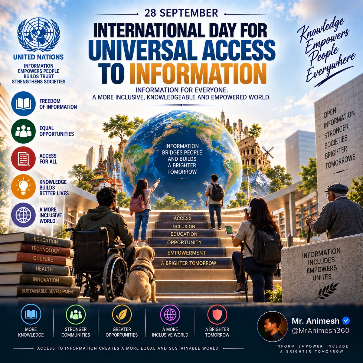 MrAnimesh360's tweet photo. 📚🌍 International Day for Universal Access to Information — 28 September
Access to reliable information empowers people, strengthens transparency, and helps build informed and inclusive societies. 💡✨
#AccessToInformation #RightToKnow #InformationForAll #MrAnimesh360