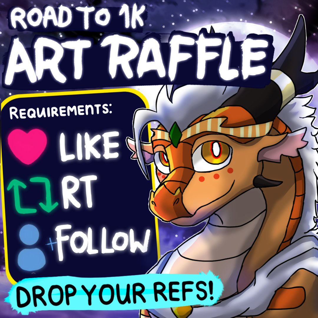 Reyquaza111's tweet photo. Its time...
ART RAFFLE ALERT (4 WINNERS)!

Like ❤️ 
Retweet 🔃 
Follow 👤 
Tag a friend (Optional)

And reply with a SFW ref for a chance to win a fullbody  shaded piece of your OC!

#raffle #artraffle #art 

(Winners will be announced on the 23th!) https://t.co/2ykkNpjF3z