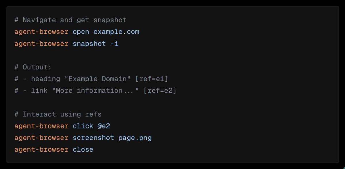 morgan_coding's tweet photo. deleted a flaky selector-based test suite this week after switching to agent browser's snapshot-and-ref model.

instead of hardcoded css selectors that break the moment a designer touches the layout, claude takes a snapshot, reads the actual page structure, and clicks by reference, click @e12 instead of a brittle class name three levels deep.

worth checking if your test suite is fighting the same brittleness before assuming more selectors is the fix.