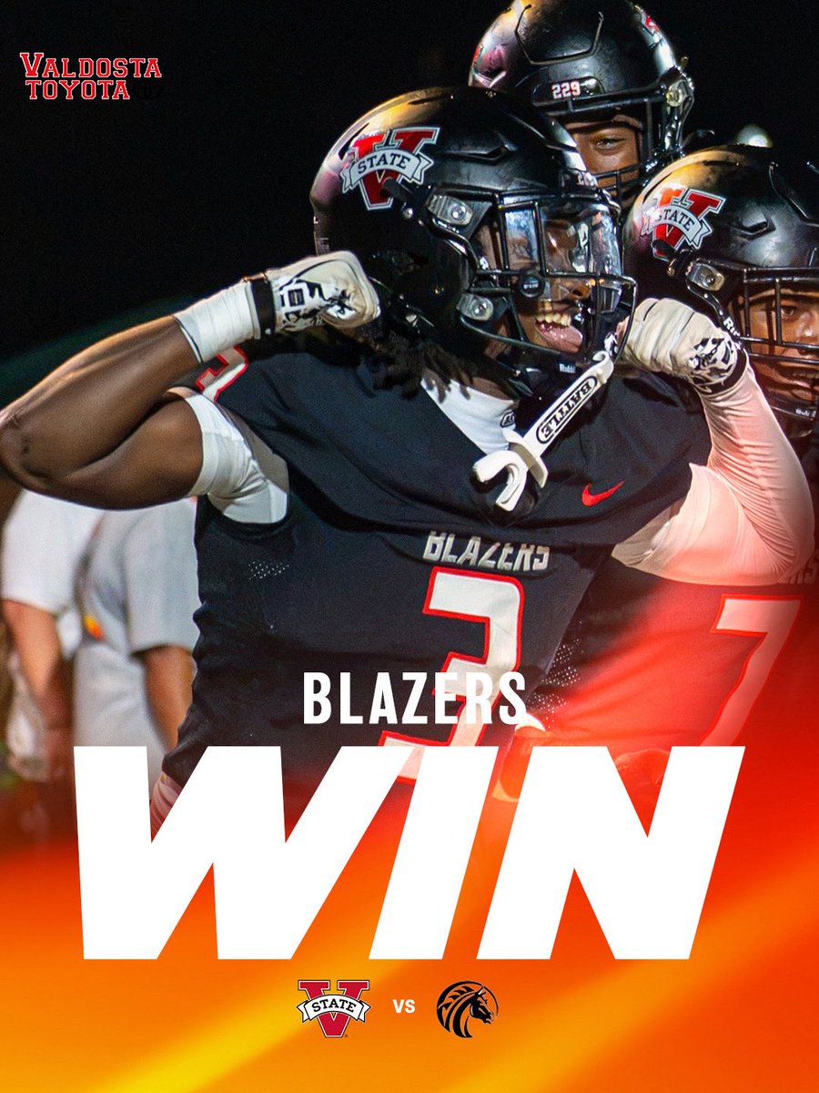 VState_Football's tweet photo. Blazers dominate in road win over Fayetteville State. 

Now 3-0 on the season and travel to UNC Pembroke next week. 

#GOBLAZERS🔥 | #ProtectTheStandard https://t.co/dWFtweNyPn