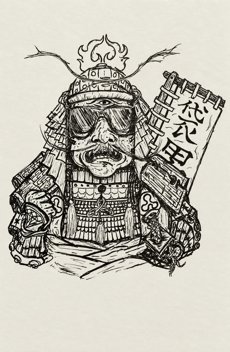MuseForge434's tweet photo. While waiting for the original 1/1 Fukuro Jinbutsu (BagMan) illustration NFT to show up I'm pleased to announce that the limited #Flare #Samurai series is open and available to mint!
Inspired by #XRPBags and his song #FlareSamurai
#XRP #XRPArmy #XRPL #NFT
$XRP https://t.co/eN4FPsPjiI