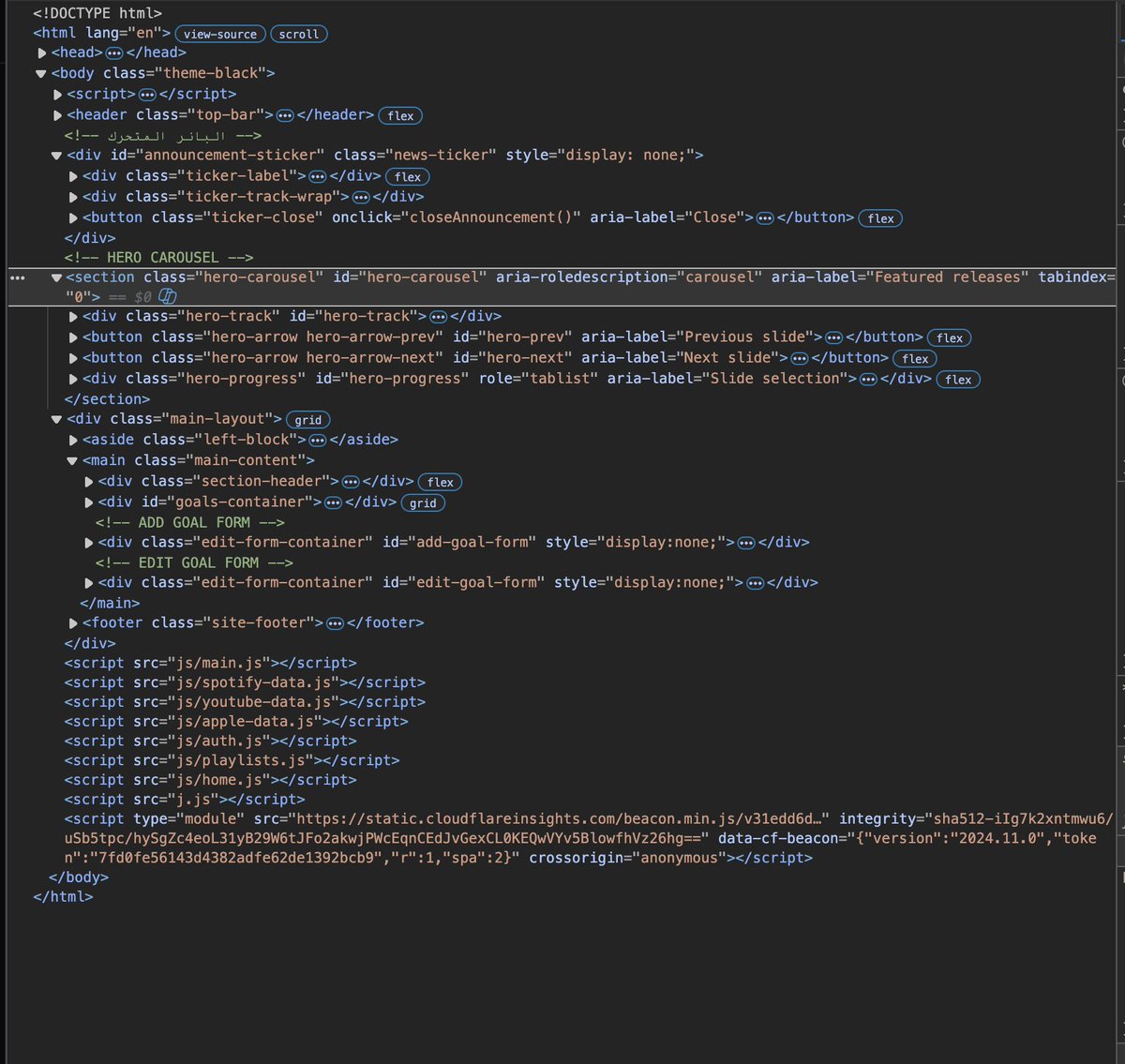 blink031007's tweet photo. @JGC1_  website code on left and @LISANATIONS_ website code on left.

If they copied the site, basic things such as class names, section ids etc would be the same but these are vastly different. 

I don't know why you would lie about something that is easily verifiable @JGC1_ https://t.co/c4Dq5DcKSI