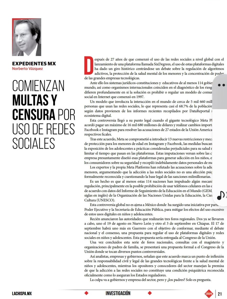 NorbertVazquez's tweet photo. Mi columna en la más reciente edición de la revista La Chispa. https://t.co/BVq4aFoiKc