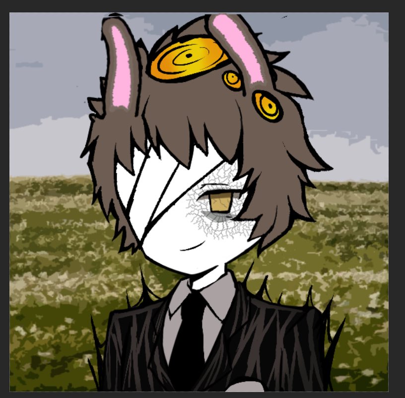 Lcorpcain's tweet photo. //wedding int 1: duo int with @MagdaNugget 

[it was the day of the wedding, cain dressed in a much nicer smile suit and long coat, yarn dressed in a mimicry wedding dress]

[it was outside, a beautiful field of flowers, everything was perfect…]

Glad you could make it! + https://t.co/zdzU3duT72