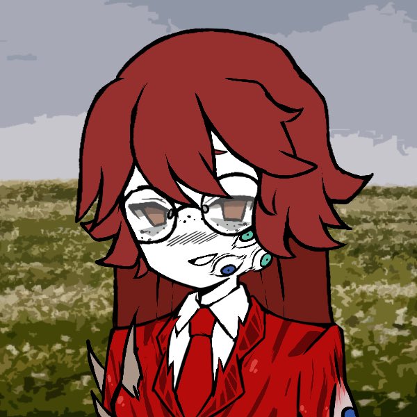 Lcorpcain's tweet photo. //wedding int 1: duo int with @MagdaNugget 

[it was the day of the wedding, cain dressed in a much nicer smile suit and long coat, yarn dressed in a mimicry wedding dress]

[it was outside, a beautiful field of flowers, everything was perfect…]

Glad you could make it! + https://t.co/zdzU3duT72