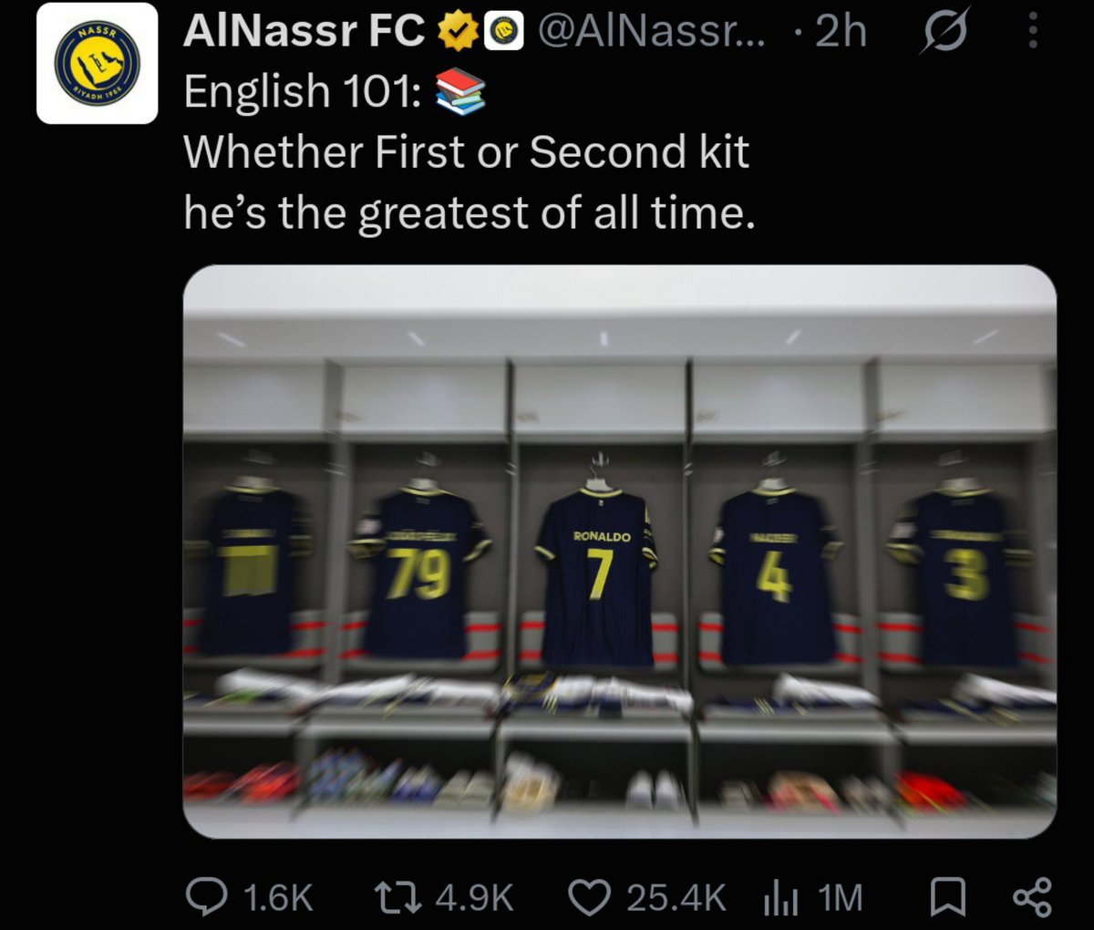 Nirel01's tweet photo. Al Nassr's admin deserves Ballon Dor for this maximum cooking 😂 

An entire fanbase has been cooked with just two tweets 😂😂😭😭

English 101: 📚 😂 https://t.co/xKzOyiuvoB