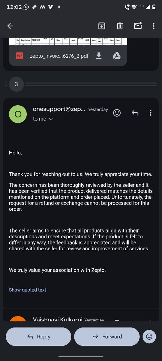 Varad8007883's tweet photo. @ZeptoNow @aadit_palicha product was verified working before dispatch.

The product I received is not working. Please arrange a replacement/refund. https://t.co/WC99x6MGp2