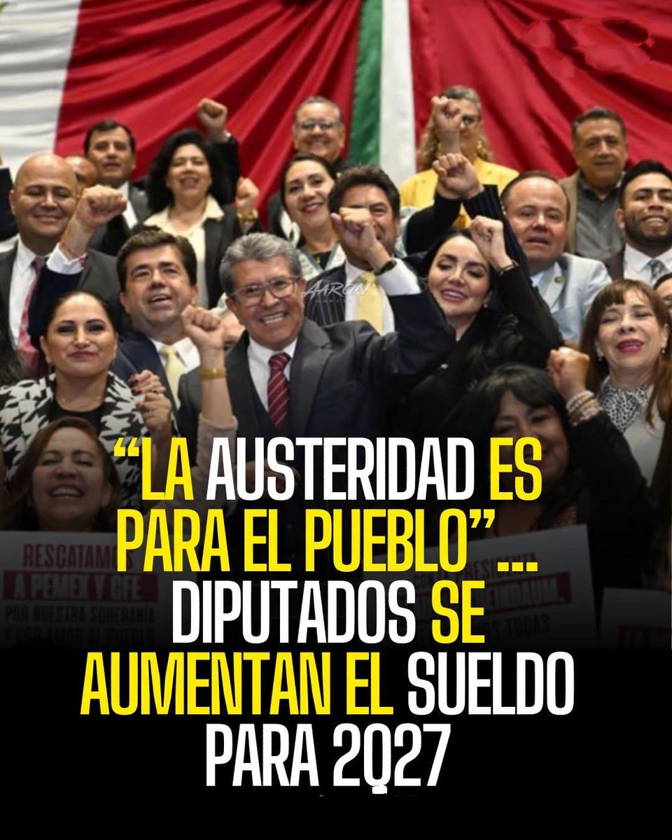 Halandmx7's tweet photo. Diputados de MORENA se aumentan el sueldo para 2027

La austeridad es para el pueblo bueno y sabio

Nuevo lema de MORENA: Gobierno rico con pueblo pobre e ignorante 
#MorenaEsUnPeligroParaMéxico https://t.co/dpInY3vatC