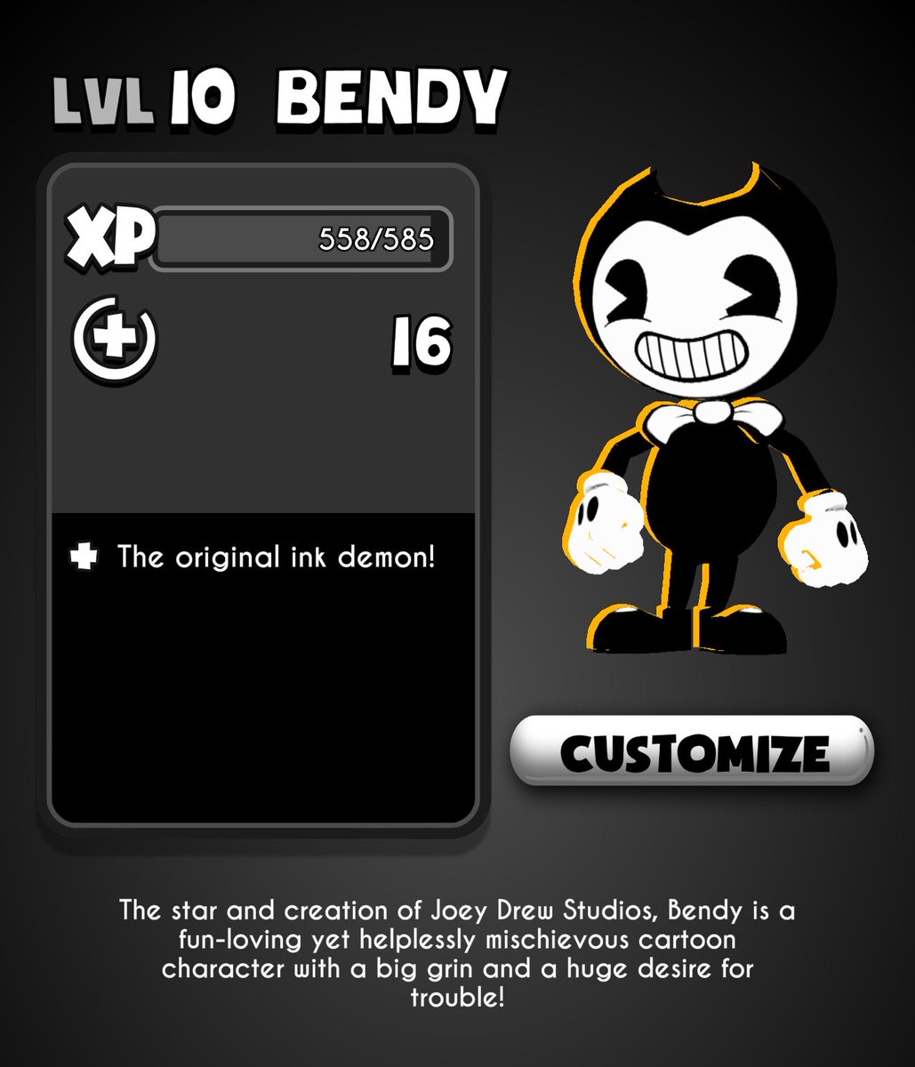 TJDAS_OFFICIAL's tweet photo. What is you favourite character and costume in Bendy’s nightmare run?
#BENDY https://t.co/JH0clyDcXP
