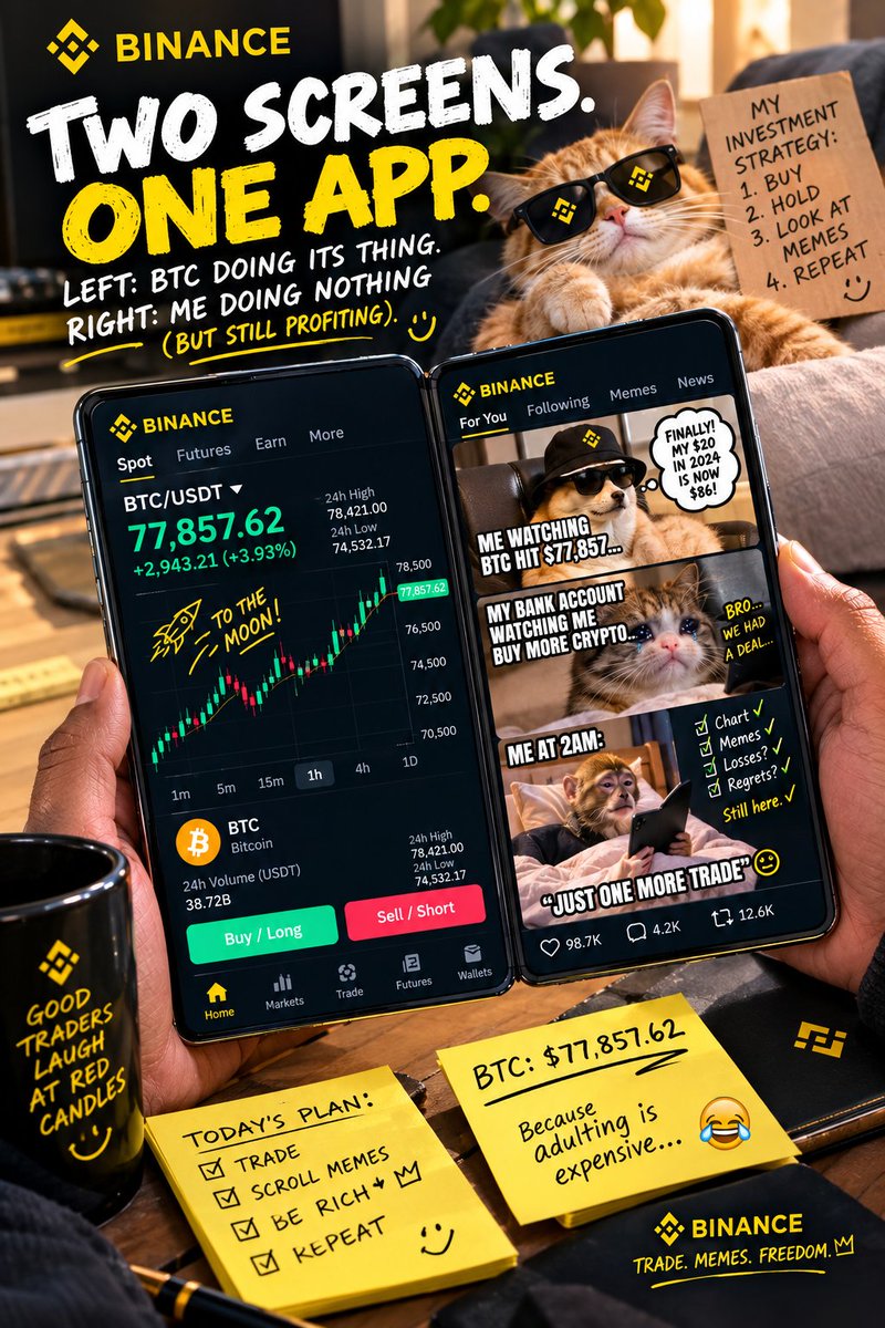 mandipsalman's tweet photo. @binance > My Ultimate Binance Foldable Experience
> One phone, two worlds. This is how I Binance It My Way
#BinanceFoldable #BinanceItYourWay https://t.co/8cYGNXRZbI