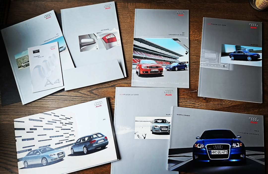 BlanchBiegc41's tweet photo. Winter preparations have started. Today I received original Dutch brochures and price lists for the A4 B6, B7 and RS4 B7. The collection keeps growing. Thanks, Dirkjan, for sending them! https://t.co/IZiiyL4xvi