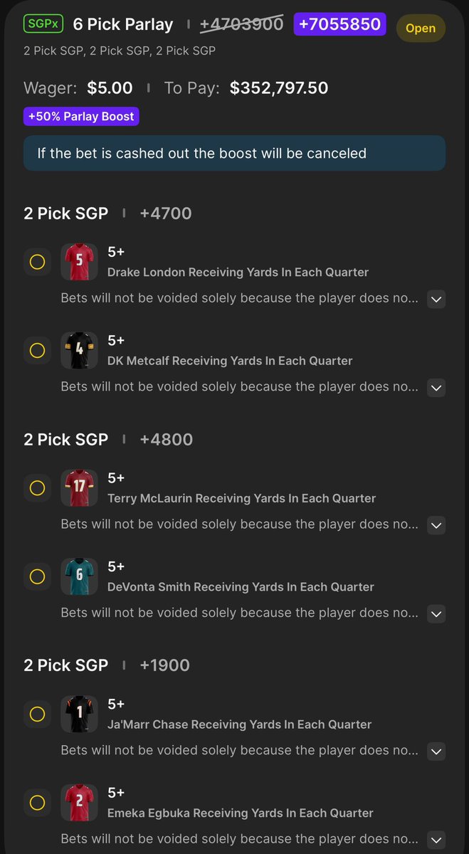 Sqeerell's tweet photo. Posting this for good luck. One time and I’ll quit sports betting for awhile https://t.co/NgVAM1sSRF