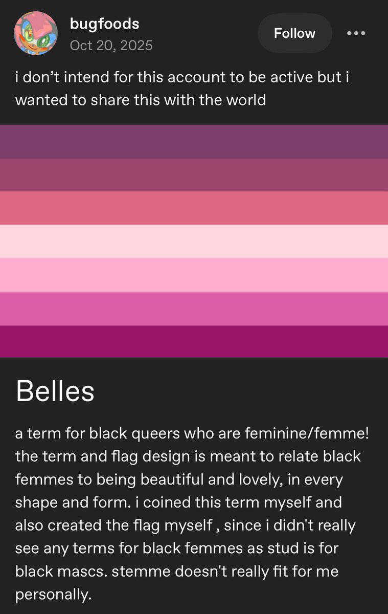 strawbrrybtch's tweet photo. Want my mutuals to know that this is what the original post says about Belles and that it’s all-inclusive for all black queers who are feminine/femmes ! Please don’t spread misinformation and use it to hate people about a term you just picked up and didn’t do any research on :( https://t.co/85NYGh5U2F