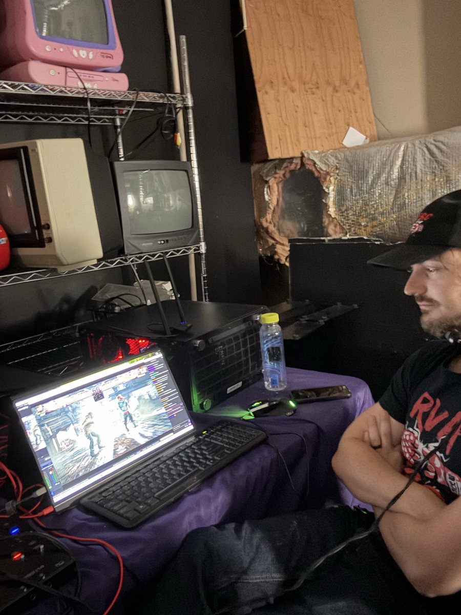 RVAFGC's tweet photo. #tkr #tekken8 I was a little slow taking pictures today running our 21 person Tekken bracket, but here are some pictures of our pools area (where spectators are sitting now), one of our top 8 games, and our caster’s station at The King Returns 42. https://t.co/SX3ehDKIL8