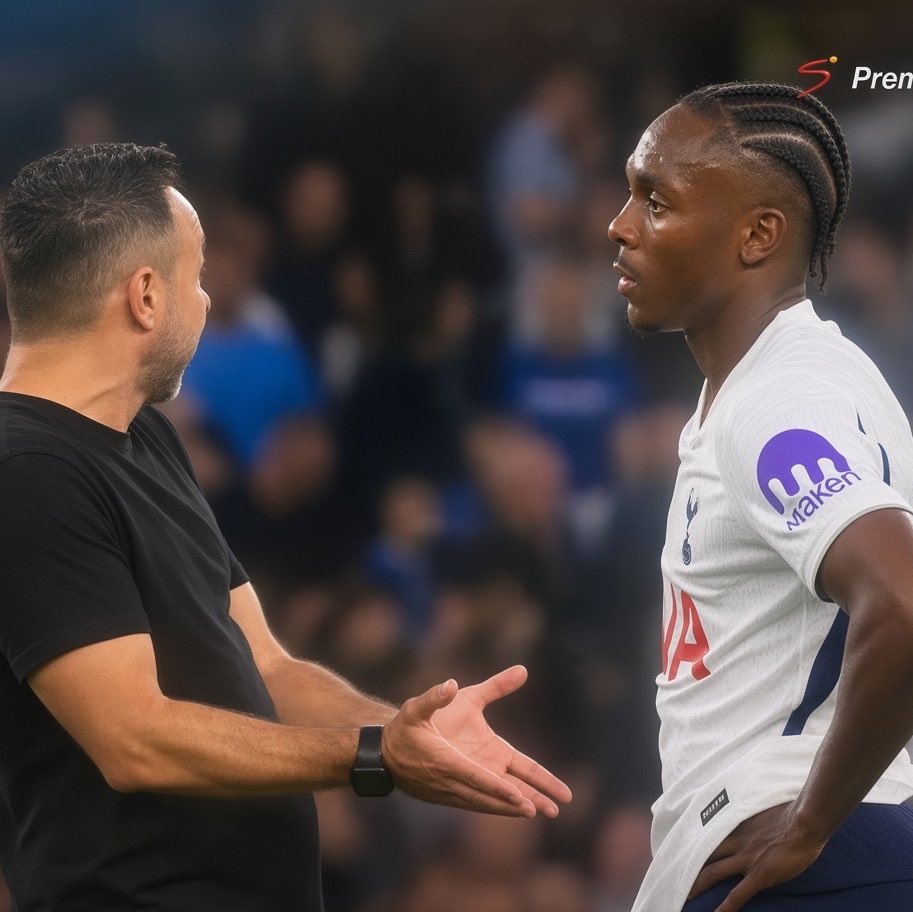 UTD_Seth001's tweet photo. 🚨Tottenham Hotspur head coach Roberto De Zerbi on his conversation with Mathys Tel after the 0-0 draw against Everton:

🎙️ Reporter: “Roberto, you went straight to Tel after the final whistle. What did you say to him?”

🗣️ Roberto De Zerbi: “I went straight to him because I was frustrated. I brought him on with a very clear instruction: make the runs, move the defenders, attack the spaces and give your teammates options.

But when he came onto the pitch, I didn’t see enough of that. He was too static. He was waiting for the game to come to him instead of making something happen.

I told him directly, ‘You cannot come into a game like this and disappear. I need you to move. I need you to make the defenders think.’

We were chasing a goal and I needed energy, movement and aggression from him. Instead, there were moments where he was standing in the same position while his teammates were trying to create something.

That cannot happen.

I’m not angry because he made a mistake. I’m angry because he didn’t do what I asked him to do.

At this level, talent is not enough. If I ask you to make a run, you make the run. If I ask you to move the defence, you move it.

You cannot help the team if you are invisible.”